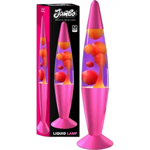 JAMBO 16" Liquid Motion Lamp – Purple with Yellow/Orange Wax – Relaxing Magma Light & Night Light for Bedroom, Living Room & Office – Decorative Lamp for Adults, Teens & Kids