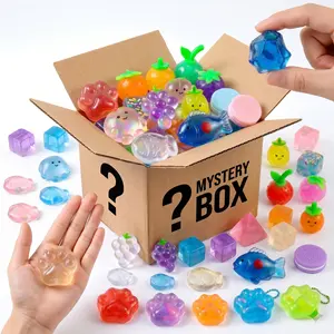 Antistress Fidget Toy Squishy Mystery Box! Kawaii Cute Cat Paw Bear Sea Bream Strawberry Banana Ice Block Crystal Duck Oreo Mochi Squeeze, Total:25 Different Items | Each Design Equal Probability = 4% | No Rare/No Hidden | All Items Same Value