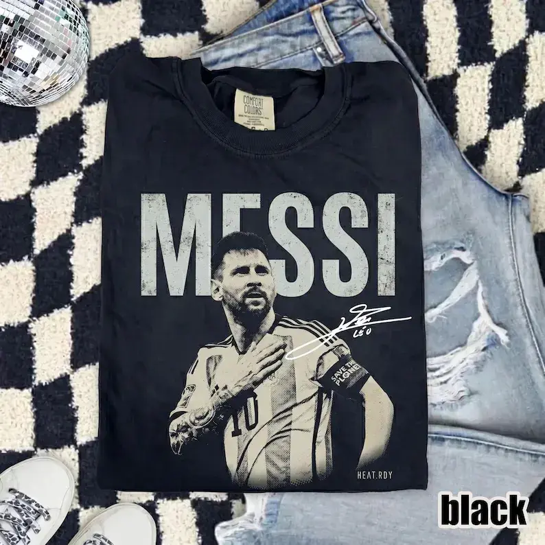 Messi 90s retro style Argentine football jersey T-shirt, urban street style, suitable for men, women, mothers and friends, couple style, fashionable and loose, youthful and energetic, men's daily wear top