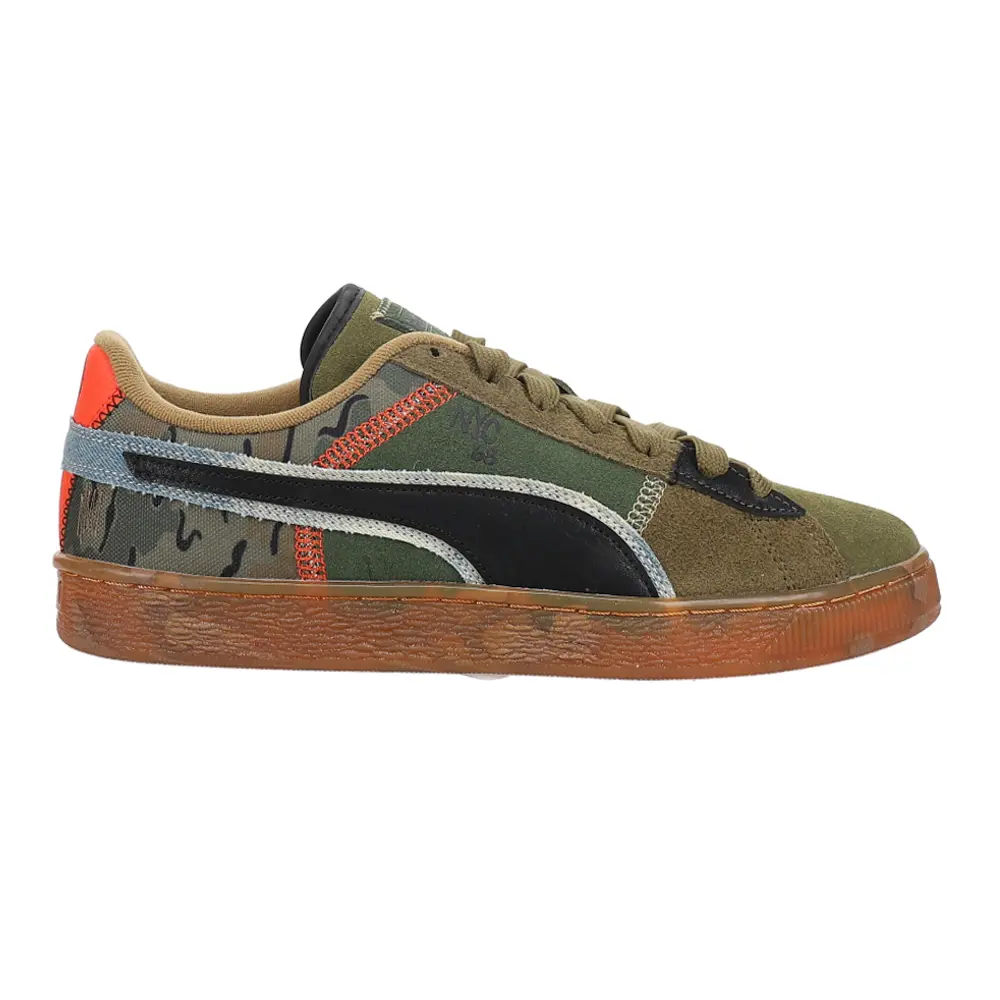 PUMA Mens Suede Peace And Love Flagship Camo Lace Up Sneakers Shoes Casual - Green