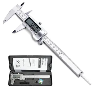 Digital Caliper, Caliper Measuring Tool with Stainless Steel, Electronic Micrometer Caliper with Large LCD Screen, Auto-Off Feature, Inch and Millimeter Conversion (6 Inch/150 mm) contour  gaugetool calipers
