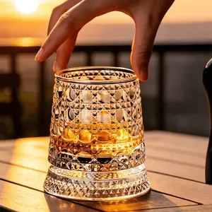 Elegant Star-Cut Crystal Rotating Drinkware - Stress Relief Whiskey & Wine Vessel, Premium Bourbon Holder, European Barware for Home & Festive Party Gifting