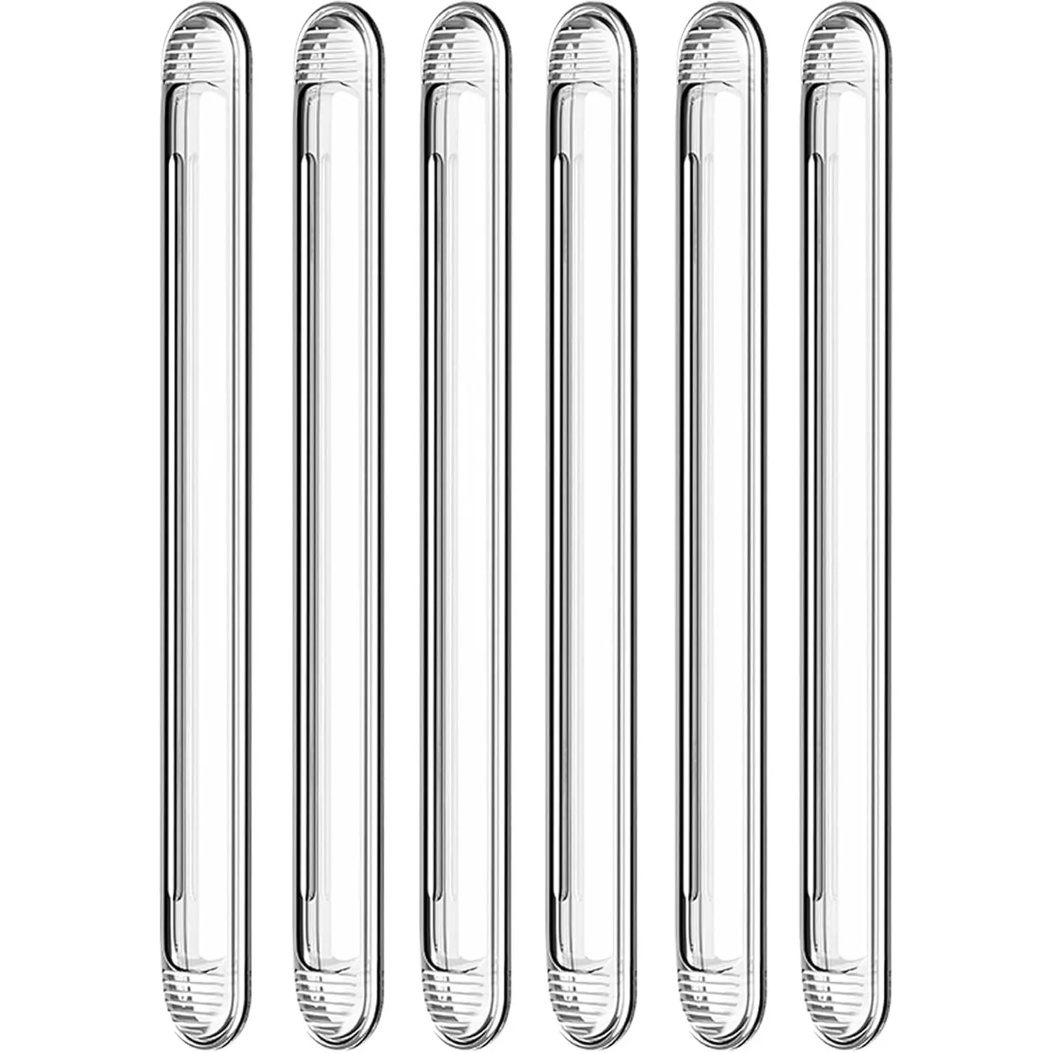 Clear Furniture Bumpers 6-Pack (6 Long) - Adhesive Backed Silicone Rubber Wall Protector Pads for Chair, Cabinet, Shower Door, Drawer, Toilet Lid, Car Door rd