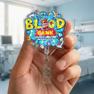 Lab Week 2026 Badge Reel Clip, Lab Scientist & Blood Bank Tech Retractable ID Holder 9GO