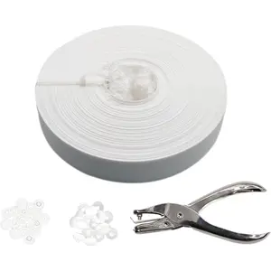 Chain Link Fence  Tape, 246ft x 0.15ft Chain Link Fence Slats, Fence Covering , White (200PCS Button + Puncher Included)