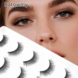 5 Pairs Natural Dense Long Lashes, Cross Type Fan Shape, DIY at Home, Suitable for Daily Use or Parties, 5-15mm