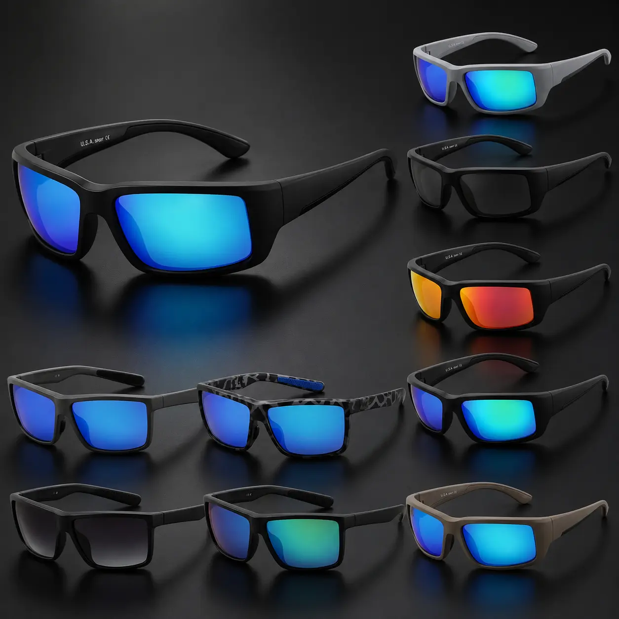 Polarized Costago Sports Sunglasses for Men & Women Outdoor Cycling Fishing Driving Motorcycle Riding Lightweight Durable Frame