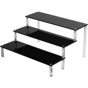 Black  Display Stand Perfume Display Stand, 3 Tier Desserts Holder,3 Tier Cupcake Display Risers Steps for Organizer and Decoration