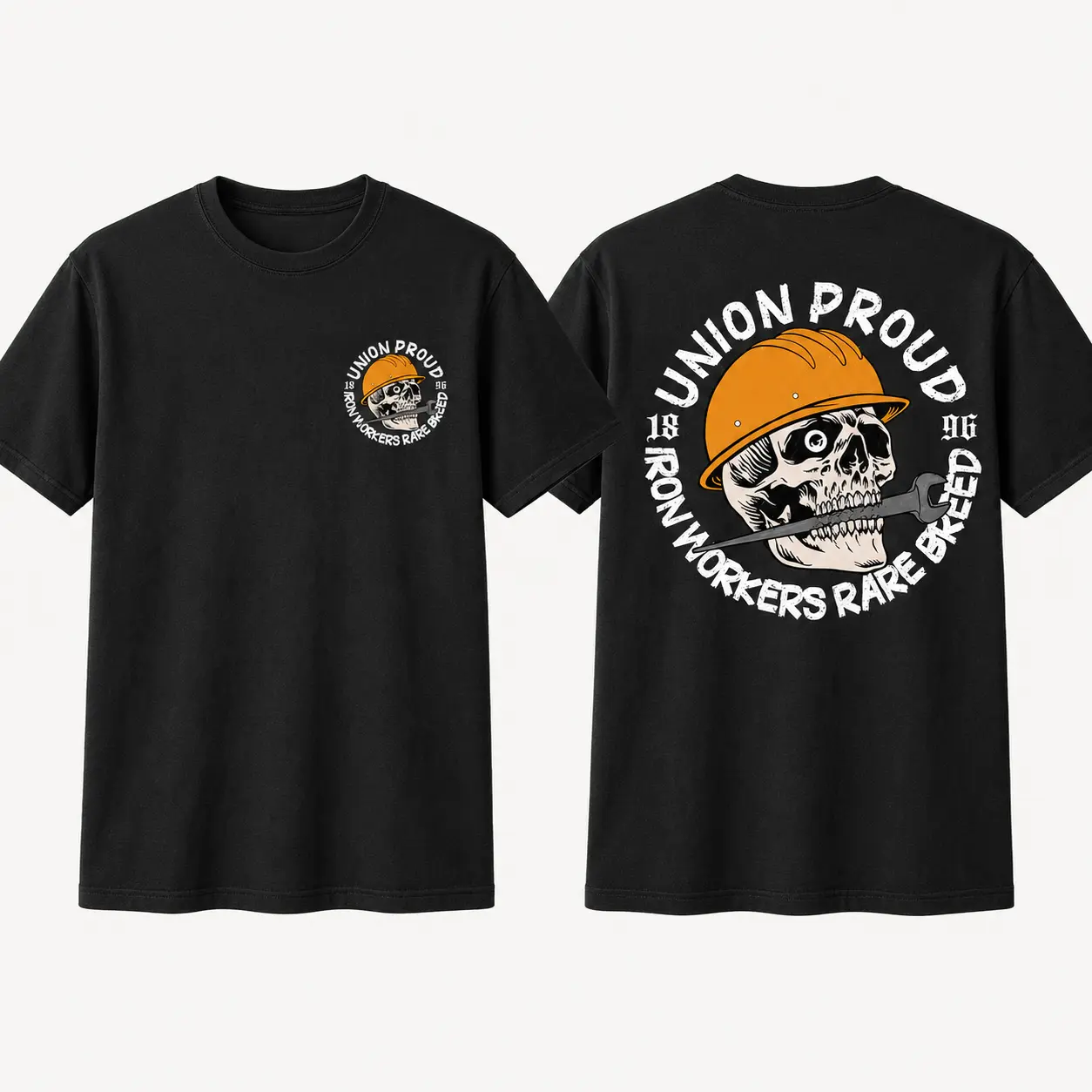Blue Collar Strong Ironworkers T-Shirt, Union Worker Graphic Tee, Proud Tradesman Workwear Shirt, Vintage Wrench Back Print, Gift for Men