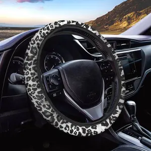 Leopard Print Car Steering Wheel Cover Avocado Car WheelCovers Breathable Washable Car Accessory Cool in SummerUniversal Size automotive decor