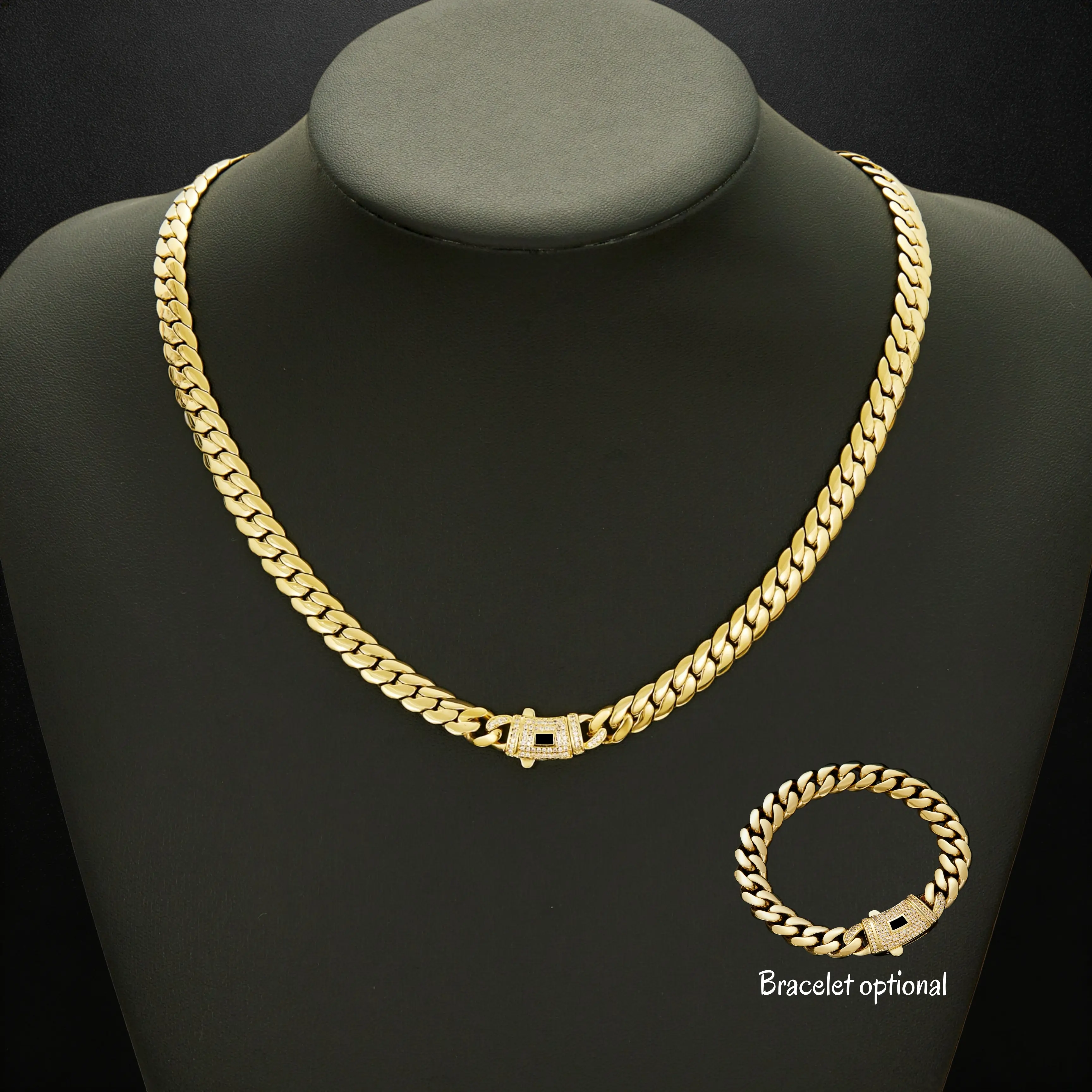 YC 14K Cuban  new anti-rust technology  Necklace Waterproof Fade-Proof Hypoallergenic 6-14mm,16-30inch Timeless Shine for Every Look  gift., Cuban Link