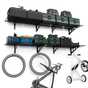 【GARVEE】2-Pack Heavy Duty Garage Wall Shelving, Wall Mounted Floating Storage Racks in Various Sizes (1x6FT, 2x3FT, 1.6x4FT) with Load Capacities up to 600lbs for Efficient Wall Storage