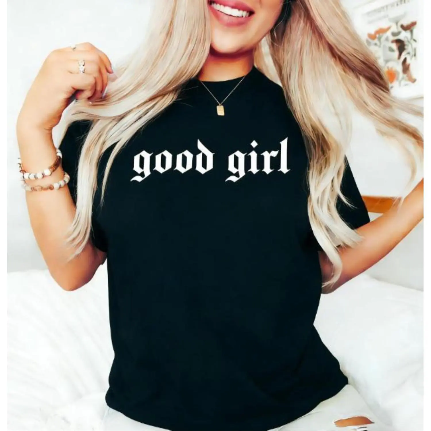 Good Girl Romance Graphic Tee for Book Lovers Unhinged Reader T shirt