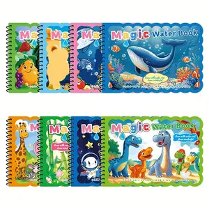 1pc Reusable Magic Water Book set - New Colorful Water Painting Book with random color Pens educational magic water