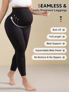 Maternity High Waisted Leggings with Gentle Belly Support, Ultra Soft & Stretchy over the Bump Pregnancy Pants for Women, Maternity Clothing
