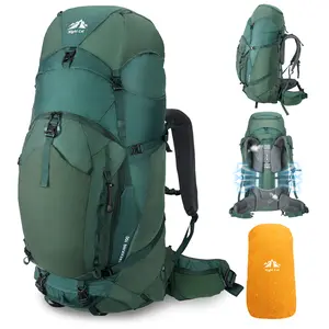 Inner Frame Hiking Backpack: 100L Camping Backpack Lightweight Waterproof Rain Cover for Men and Women, green