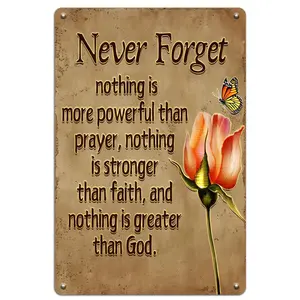 Vintage Iron Butterfly Religious Wall Sign - Christian Retro Home Decor Plaque with Inspirational God Prayer Faith Quote, Ideal for Living Room, Wardrobe, Party - Swag Gorpcore Nail Gift for Christians