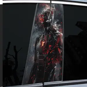 2 very good-looking and interesting car mid-pillar stickers with personalized creativity, B-pillar protective film, explosive Ultraman pattern car stickers, suitable for cars