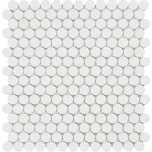 Thassos White Penny Round 12x12 Polished/Honed Marble Mosaic Tile