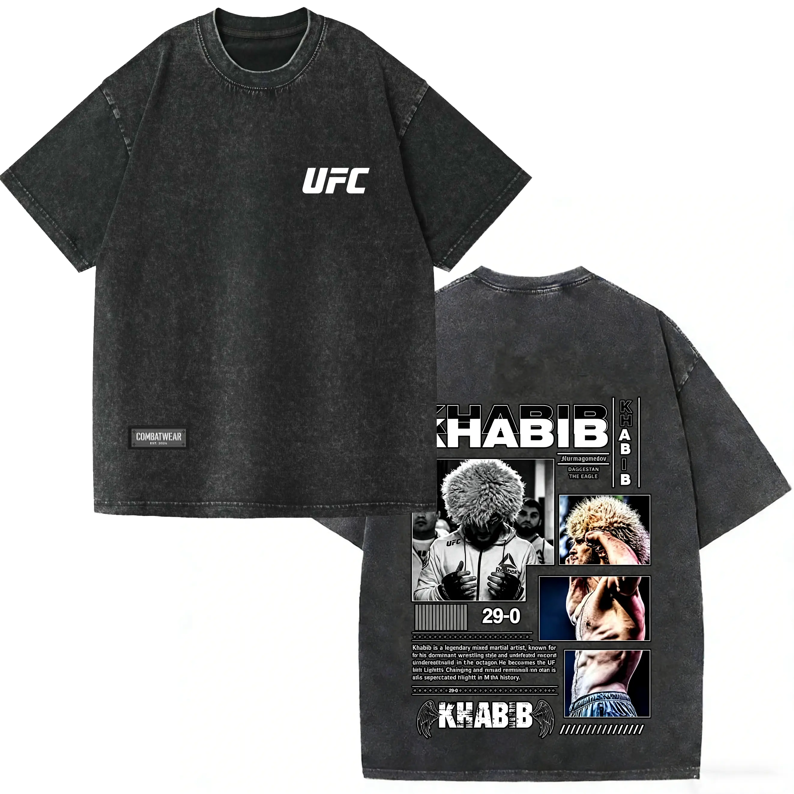 KHABIB NURMAGOMEDOV TEE, Dagestan The Eagle UFC, MMA Graphic Tee, UFC MMA Shirt, Gym Wear, Gift for Fighters, Sports Apparel Crewneck Cotton
