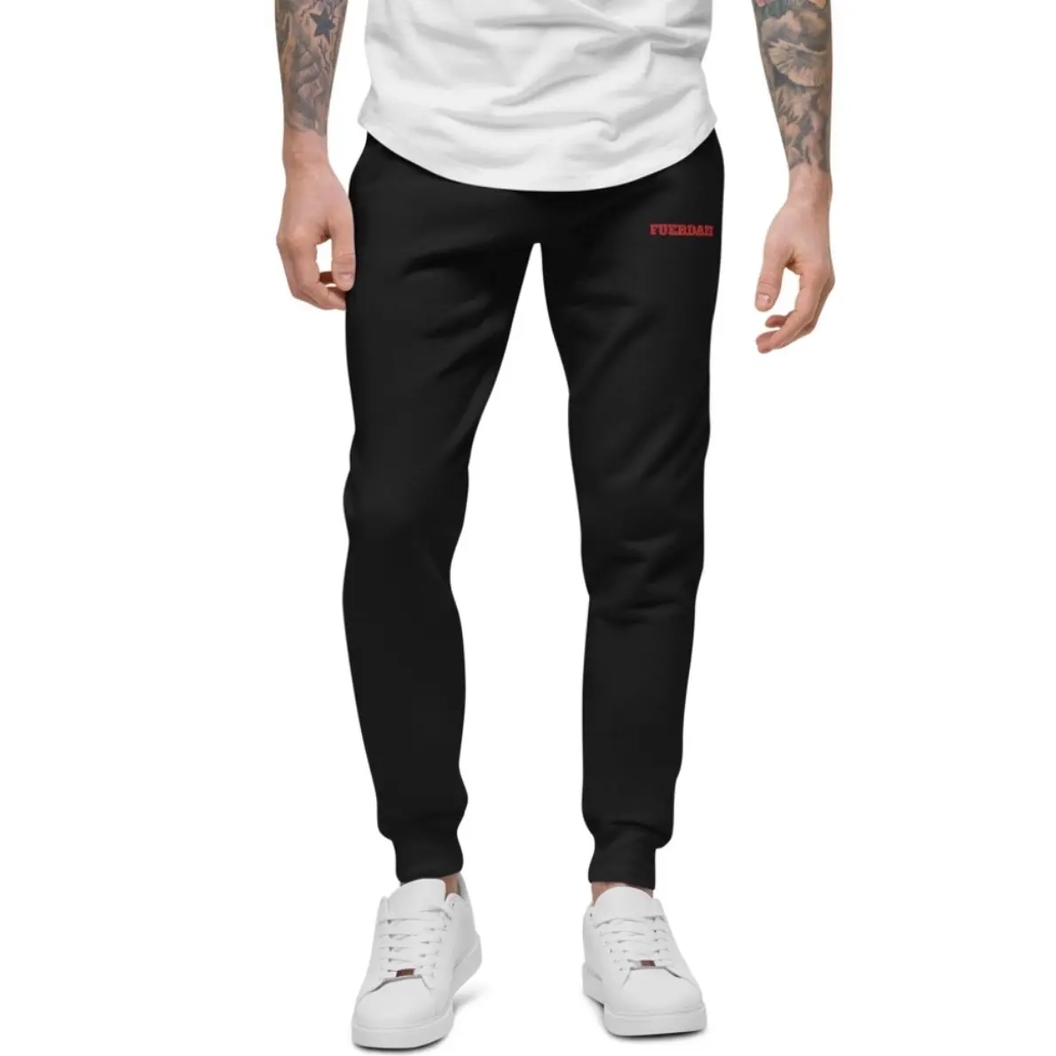 Fuerdaii Red embroidery joggers