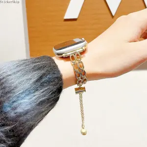 2026 Chain Link Apple Watch Band for Women – Fashionable Metal Bracelet Strap, Adjustable Stylish Jewelry Band Compatible with Apple Watch Series 38–49mm, Elegant Dressy Watch Accessory