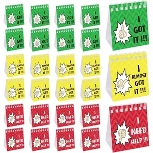 24 count I Need Help Mini Flip Chart Signs 3 Colors Self Assessment Cards Behavior Management Tool for Student Teacher  to School Classroom Learning Activity Supplies