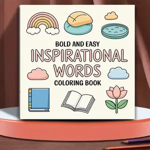 Motivational Word Coloring Book, 1 Count 20 Pages Creative Coloring & Doodle Art Notebook, Inspirational Word Theme Coloring Book, without Pen, Doodle Books