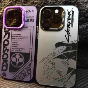 Cool Edgerunners C-Cyberpunks Plating Phone Case Compatible with iPhone X, 11, 12, 13, 14, 15, 16, 17 Plus Pro Promax & SS Galaxy S21-25 Series