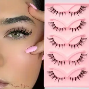 5 Pairs Cat Eye Lashes, Long Fluffy Eyelashes at Eye Tail, Natural Fake Cat Tail False Eyelashes, Easy Apply & Remove Cosmetic