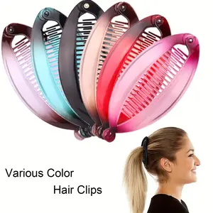 6pcs Colorful Fish Tail Hair Clips, Angled Comb Tool, Hair Styling Accessories, Banana Hair Clips Comb