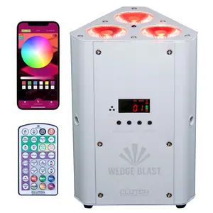 Clutch Wedge Blast White Wireless Battery Powered LED Uplight with App Control