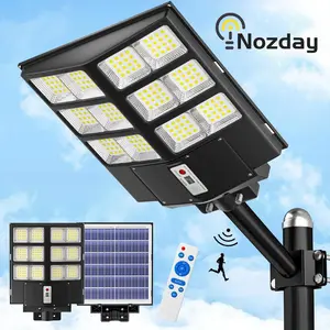SL-2500-w IP67 Solar Streetlights Outdoor lighting,  100000LM Solar Parking Lot Lights Commercial Dusk to Dawn, Suitable for various weather Solar Flood Lights with Motion Sensor for Garage, Courtyard, Driveway