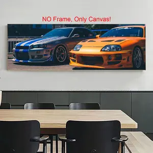 Sport Car Pattern Canvas Poster without Frame, 1 Count Creative Modern Minimalist Design Racing Car Wall Art, Wall Decor for Home Living Room Bedroom Office
