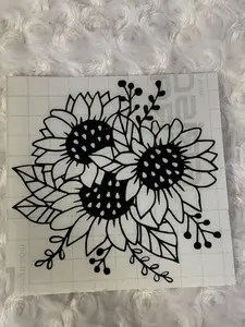 Triple Sunflower Vinyl Car Decal
