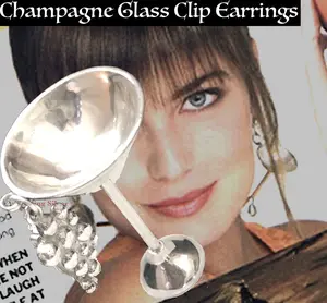 Breakfast at Tiffany's Champagne  Glass Earrings