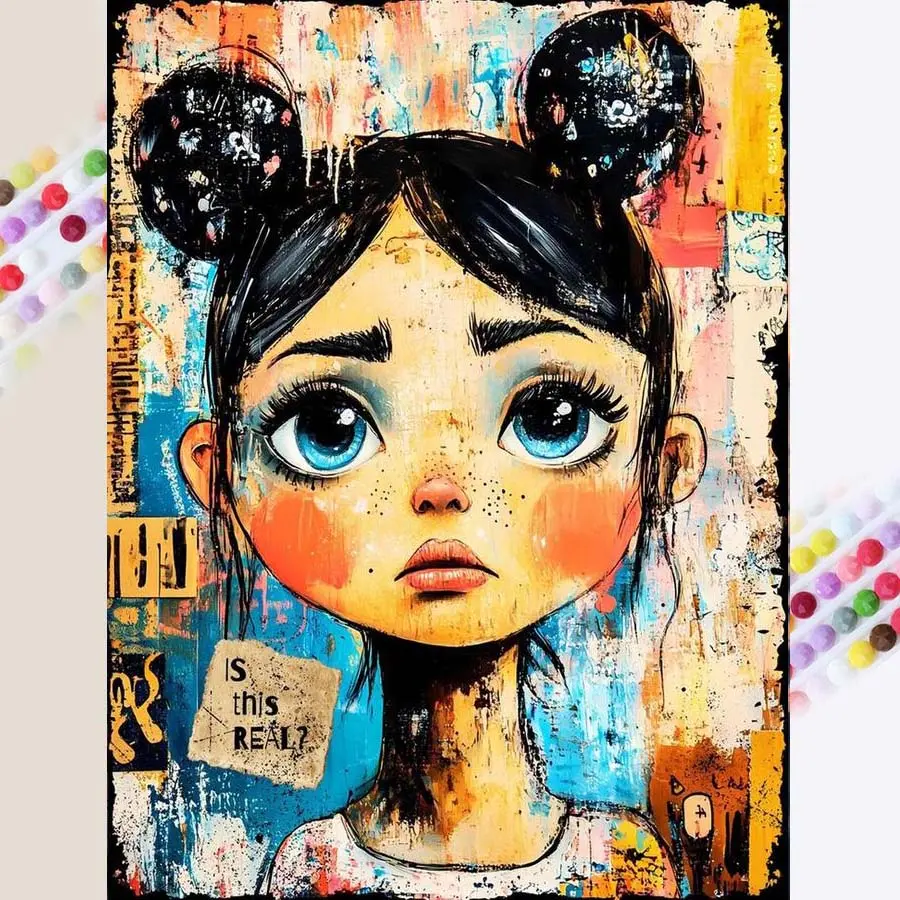 1 DIY diamond painting kit, 5D diamond art set, DIY decoration, Mickey ears, colorful background, text elements, diamond painting set with full round diamonds, mosaic, diamond art, DIY art home decoration, suitable for Christmas.