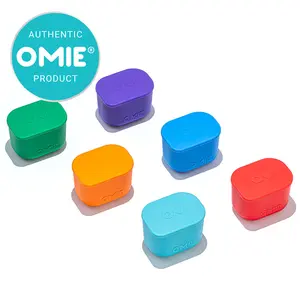 Omie 2-Pack Silicone Dip Kitchen Containers with Lids - Leakproof Airtight, Compatible with OmieBox UP, Home Organizer Storage Bins - TTS, Leakproof Airtight Containers