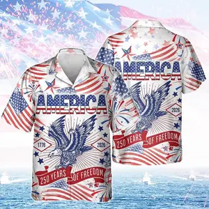 America 250 Hawaiian Shirt 1776-2026, 250 Years of Freedom Shirt, Patriotic America Eagle Shirt, USA 250th Anniversary Outfit