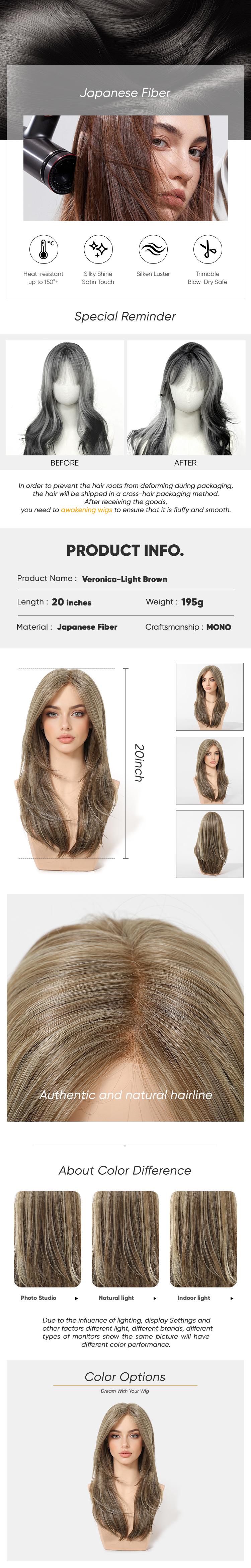 Veronica C-DWY Mono Lace Front Free Part Mid-Length Straight Rooted Platinum Blonde Glueless Synthetic Wig for Women 20 Inches