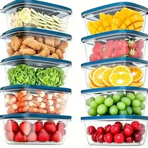3/6/12pc rectangular food storage container with lid, reusable and stackable, leak-proof, Leakproof Airtight Containers, suitable for pre-meal preparation containers such as grains, meats, fruits, vegetables, salads, is the perfect choice for home