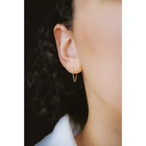 Triangle Huggie Hoop Earring, Solid Gold, Rose Gold or White Gold