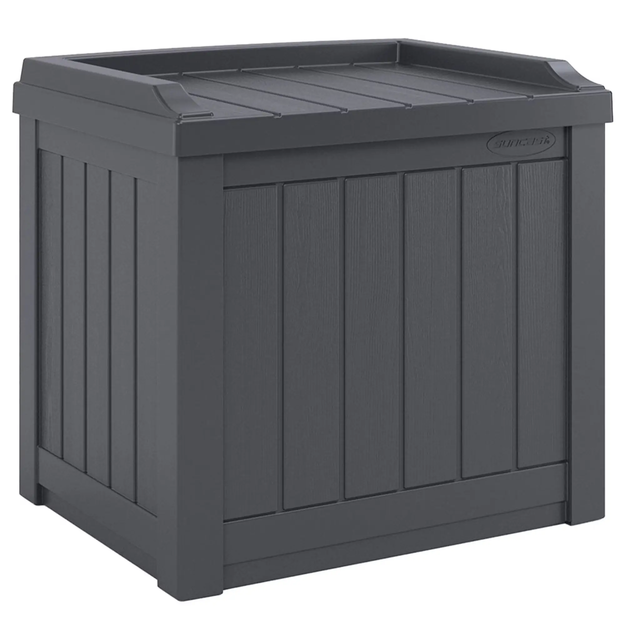 Suncast 22 Gal Outdoor Patio Small Deck Box with Storage Seat
