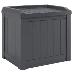 Suncast 22 Gal Outdoor Patio Small Deck Box with Storage Seat