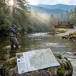 Great Smoky Mountains National Park Fishing Map