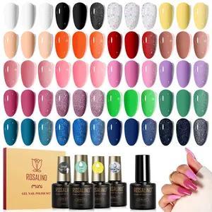 ROSALIND 24PCS Gel Nail Polish with Base Glossy and Matte Gel Top Coat Need Uv Nail Light to Dry Gel Polish Starter Set For All Seasons Beginner DIY at Home