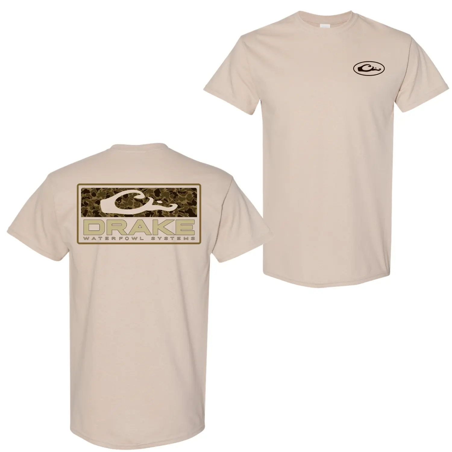 Drake Waterfowl Camo Bar T-shirt, Southern Outdoor Graphic Tee, Casual Wear, Menswear and Womenswear Top, Trendy Shirt for Hunting Season & Country Life