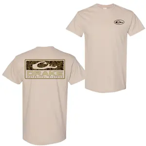 Drake Waterfowl Camo Bar T-shirt, Southern Outdoor Graphic Tee, Casual Wear, Menswear and Womenswear Top, Trendy Shirt for Hunting Season & Country Life