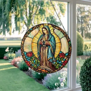 Our Lady of Guadalupe Stained Glass Suncatcher, Mexican Mom Window Hanging, Latin Culture Mom, Latin Mom Gift, Mother's Day Gift