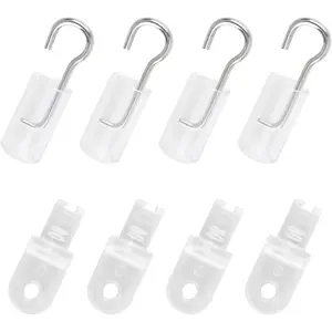 Wand Wire and Sleeve Collar for Horizontal Mini Blinds Wand Replacement with Hook, Window Blind Repair Parts Tilt Wand Tip Repair, 4 Set